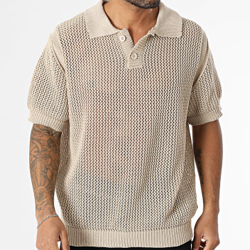 Frilivin - Polo Manches Courtes En Maille Ajourée 948 Beige