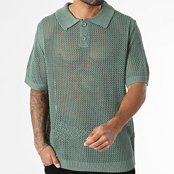 Frilivin - Polo Manches Courtes En Maille Ajourée 948 Vert
