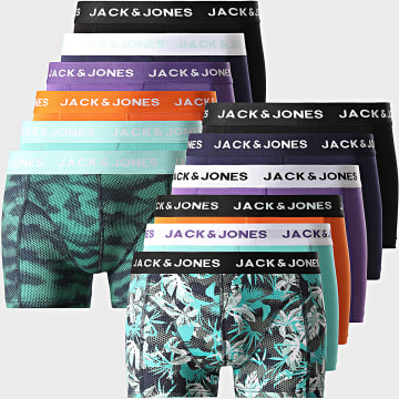 Jack And Jones - Confezione da 12 boxer Tasmania Viola Nero Blu Turchese Navy Arancione Verde