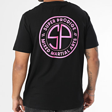 Super Prodige - Tee Shirt Oversize Large SP Circular Black Pink Fluo