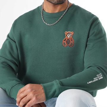 Teddy Yacht Club - Sweat Crewneck Small Leather Grün Flasche