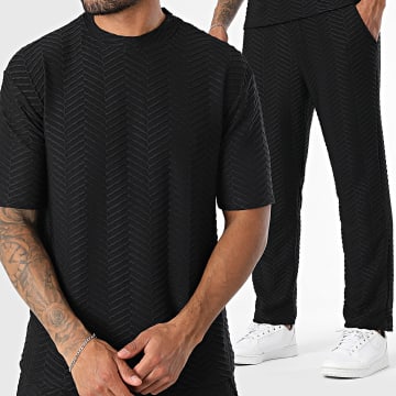 Uniplay - 191 Black Tee Shirt and Jogging Pants Set