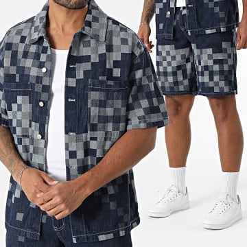 Uniplay - Short Sleeve Jean Shirt And Short Jean 222 Blue Denim Set