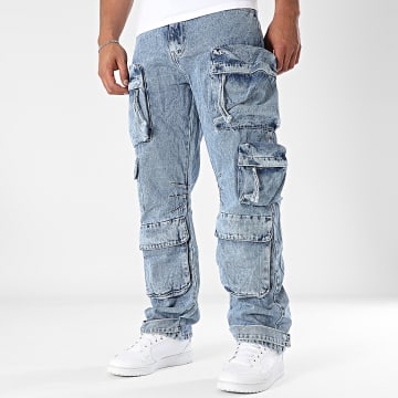 Uniplay - Pantalon Cargo Jean 703 Bleu Denim