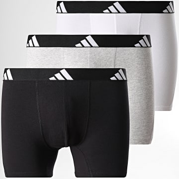 adidas - Lot De 3 Boxers Active Flex Cotton JK3968 Noir Gris Chiné Blanc