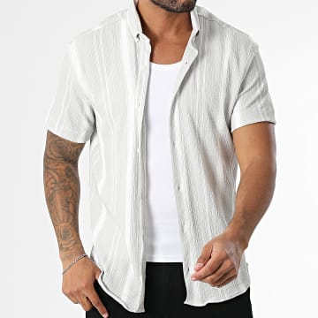 Classic Series - Camicia a maniche corte a righe 012 grigio chiaro
