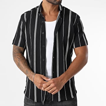 Classic Series - Chemise Manches Courtes A Rayures 015 Noir