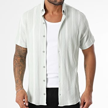 Classic Series - Camicia a maniche corte a righe 015 verde chiaro