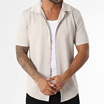 Classic Series - Camicia a maniche corte a righe 006 Beige