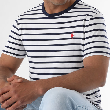 Polo Ralph Lauren - Camiseta A Rayure Original Player Blanco Azul Marino