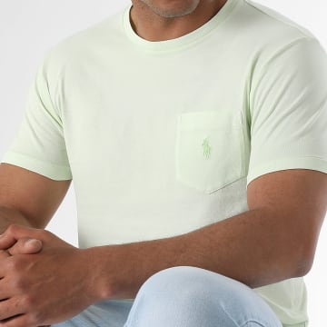 Polo Ralph Lauren - Tee Shirt Pocket Custom Slim Fit Pocket Original Player Verde claro