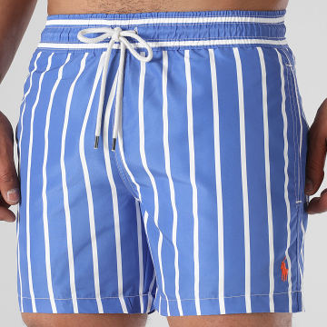Polo Ralph Lauren - Badeshorts Slim Fit Gestreift Original Player Blau Weiß