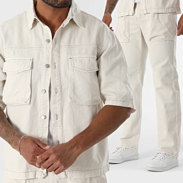 Uniplay - Ensemble Chemise Jean Manches Courtes Et Jean Regular Fit 266 Beige