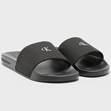 Calvin Klein - Slide Mujer Monograma Hardware 1713 Negro