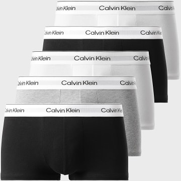 Calvin Klein - Lot De 5 Boxers Low Rise LV00NB4390 Noir Blanc Gris Chiné