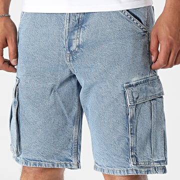 Jack And Jones - Short Cargo Jean Baggy Fit Alex Bleu Denim