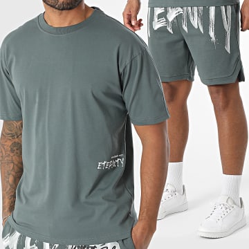 MTX - Ensemble Tee Shirt Oversize Large Et Short Jogging 635 Gris Anthracite
