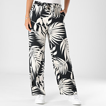 Only - Pantalon Relaxed Fit Femme Nova Life Noir Ecru