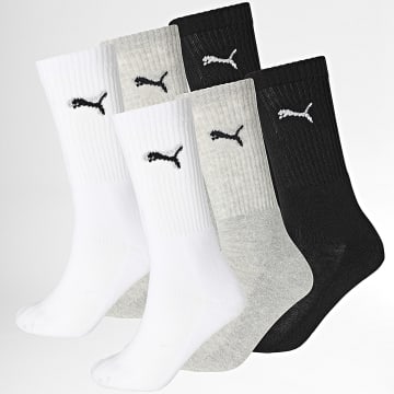Puma - Lote de 6 pares de calcetines 701237859 Blanco Gris Negro