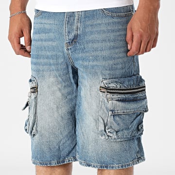 Uniplay - Short Cargo Jean Baggy Fit 80B Bleu Denim