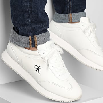 Calvin Klein - Baskets Runner Laceup 1187 Blanco Brillante CK Negro