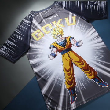 Dragon Ball Z - Maillot Collector Jersey Goku Bleu Marine Gris Jaune
