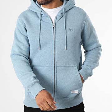 Kaporal - Sweat Zippé Capuche Bolym Bleu Clair Chiné