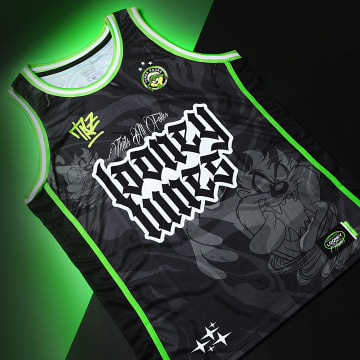 Looney Tunes - Débardeur Collector Jersey Taz Badge 54 Noir Vert