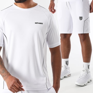 MA9 Mafia Nueve - Conjunto de camiseta blanca y pantalón corto Essential Aeromax