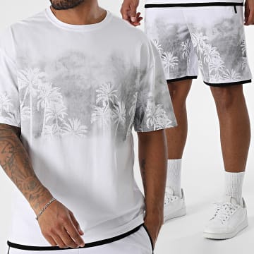 MTX - Ensemble Tee Shirt Oversize Large Et Short Jogging 256 Blanc Gris