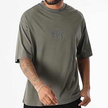 New Era - Tee Shirt Oversize Large NBA Washed Box LA Lakers 60667862 Gris Anthracite