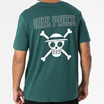 One Piece - Tee Shirt Oversize Large Hybrid Verde Botella Blanco