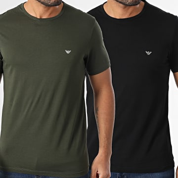Emporio Armani - Set di 2 camicie EM000391-AF10800 Nero Verde Khaki