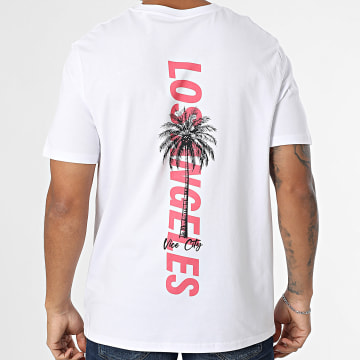 Luxury Lovers - Camiseta oversize Los Angeles Palm Blanco Rosa