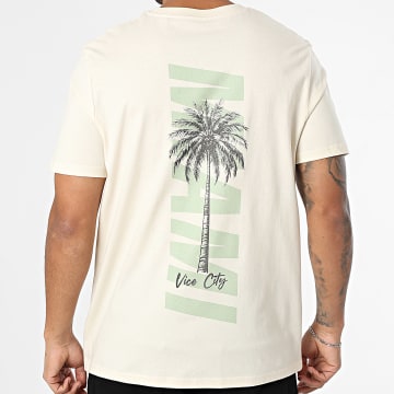 Luxury Lovers - Tee Shirt Oversize Miami Palm Beige Kaki