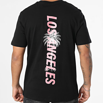 Luxury Lovers - Camiseta oversize Los Angeles Palm Negro Rosa