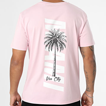 Luxury Lovers - Tee Shirt Oversize Miami Palm Rose Blanc
