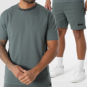MTX - Ensemble Tee Shirt Oversize Large Et Short Jogging 637 Gris Anthracite