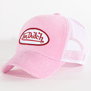 Von Dutch - Casquette Trucker Aspect Velour Kylie Rose Blanc