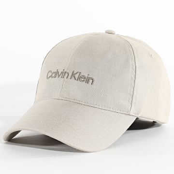 Calvin Klein - Gorra de lino con logotipo bordado 5024 Beige
