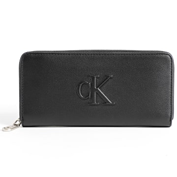 Calvin Klein - Portefeuille Femme Sculpted Zip Around 1005 Noir