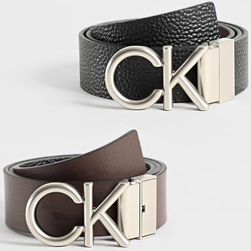 Calvin Klein - Ceinture Réversible Hallmark Logo 7034 Noir Marron