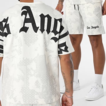 Classic Series - Ensemble Tee Shirt Et Short Jogging 89T Beige Gris Clair
