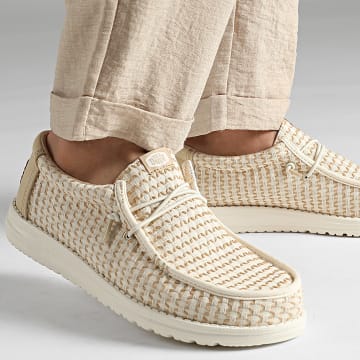 Hey Dude - Mocassins Wally Geweven Jute Egret Irish Cream