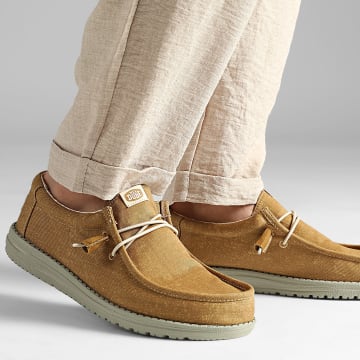 Hey Dude - Wally Stretch Canvas Camel Loafers