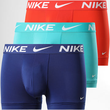 Nike - Lot De 3 Boxers Essential Micro KE1156 Rouge Bleu Marine Bleu Turquoise