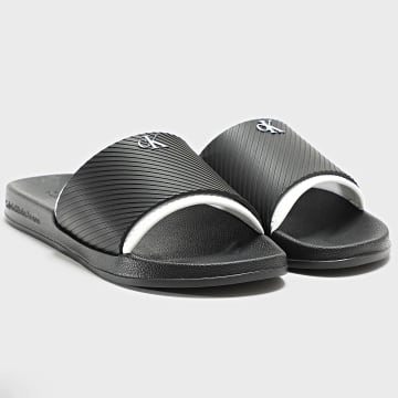 Calvin Klein - Slide Neopreno Caucho Texto 1234 Claquettes Negro