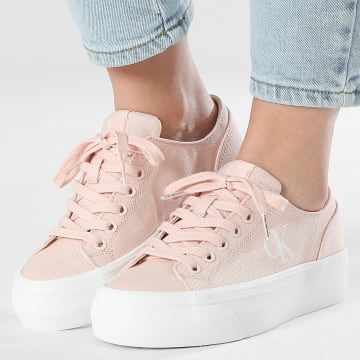 Calvin Klein - Baskets Femme Vulc Flatform Low 1763 Silver Peony Bright White