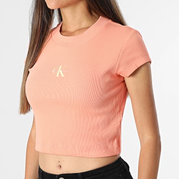 Calvin Klein - Tee Shirt Crop Femme LV047AB802 Corail