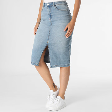 Only - Jupe Jean Femme Moon Midi Bleu Denim